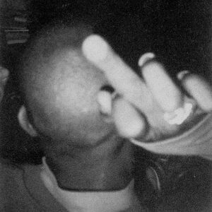 Spit from behind giving the bird
