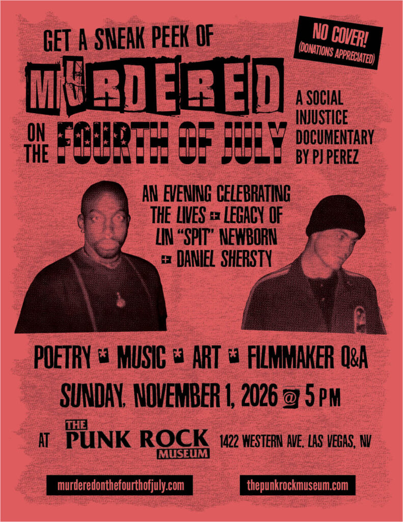 Murdered on the Fourth of July Punk Rock Museum event flier 11/1/26